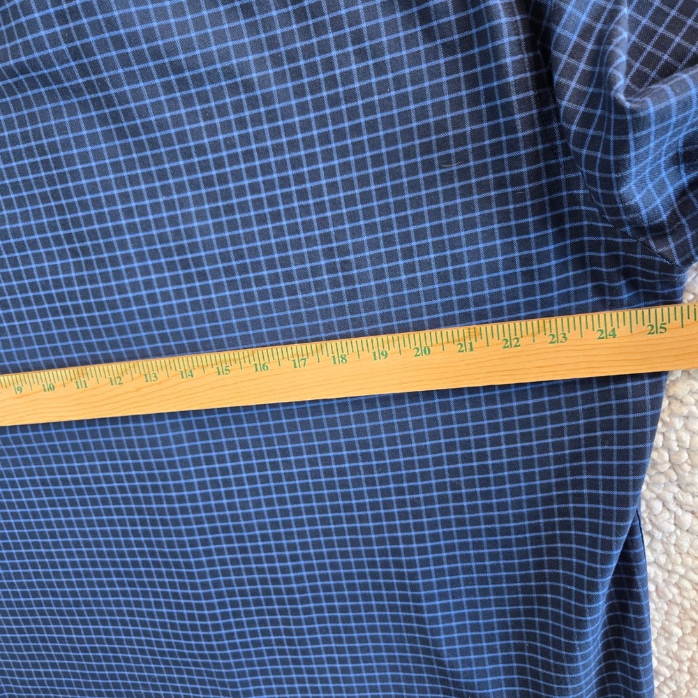 Stafford Mens FITTED XL Gingham Wrinkle Free Oxford Travel Button Shirt - Picture 5 of 8